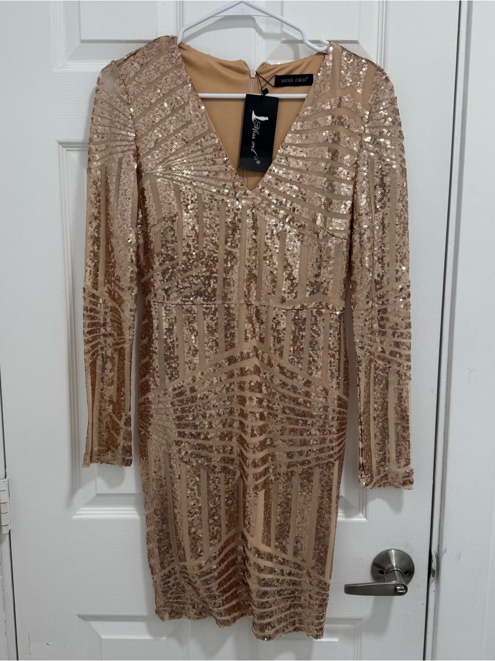 Miss Ord gold sequin dress NWT